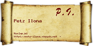 Petz Ilona névjegykártya