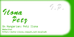 ilona petz business card